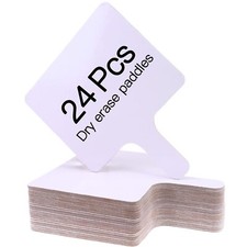 24 Pcs Mini Whiteboard Answer Paddles Double-Sided for Classroom Games