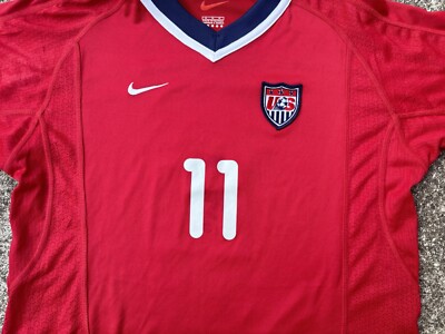 USA Soccer Tab Ramos Match Issue 2000 Away Jersey Red Size Medium