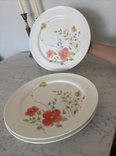 Set Of 3 Just Flowers Mikasa Bone China Dinner Plates 10.5" Made in Japan