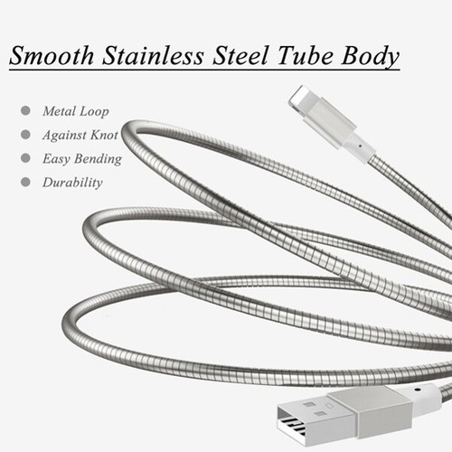6ft Metal USB Cable Type-C Charger Cord Power Wire for Cell Phones - Picture 4 of 6
