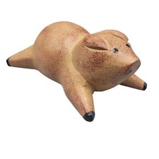 Handcrafted Ceramic Pig Figurine Decorative Accent Piece Shelf Decor