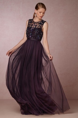 Needle & Thread Gown embroidered Floral tulle sequin dress embellished BHLDN