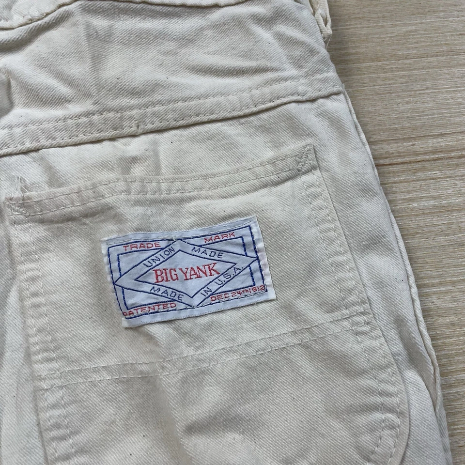 Calça jeans vintage anos 60 Big Yank carpinteiro anos 70 Scovill zíper perna alargada trabalho 24x28 - Imagem 3 de 4