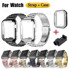 Case+Stainless Steel Band For Apple Watch Ultra 11 10 9 8 7 6 5 SE 41/44/45/49mm