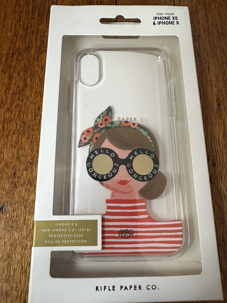Rifle Paper CO Clear Hello Gorgeous Protective Phone Case Fits iPhone XS & X