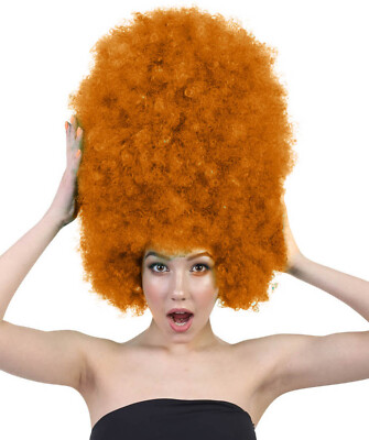 HPO Erwachsene Unisex übergroße lange lockige Jumbo Afro Perücke Kollektion (goldbraun)