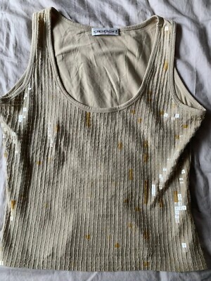 APRIORI Top  Gr. 40 Beige Mit Pailletten. !