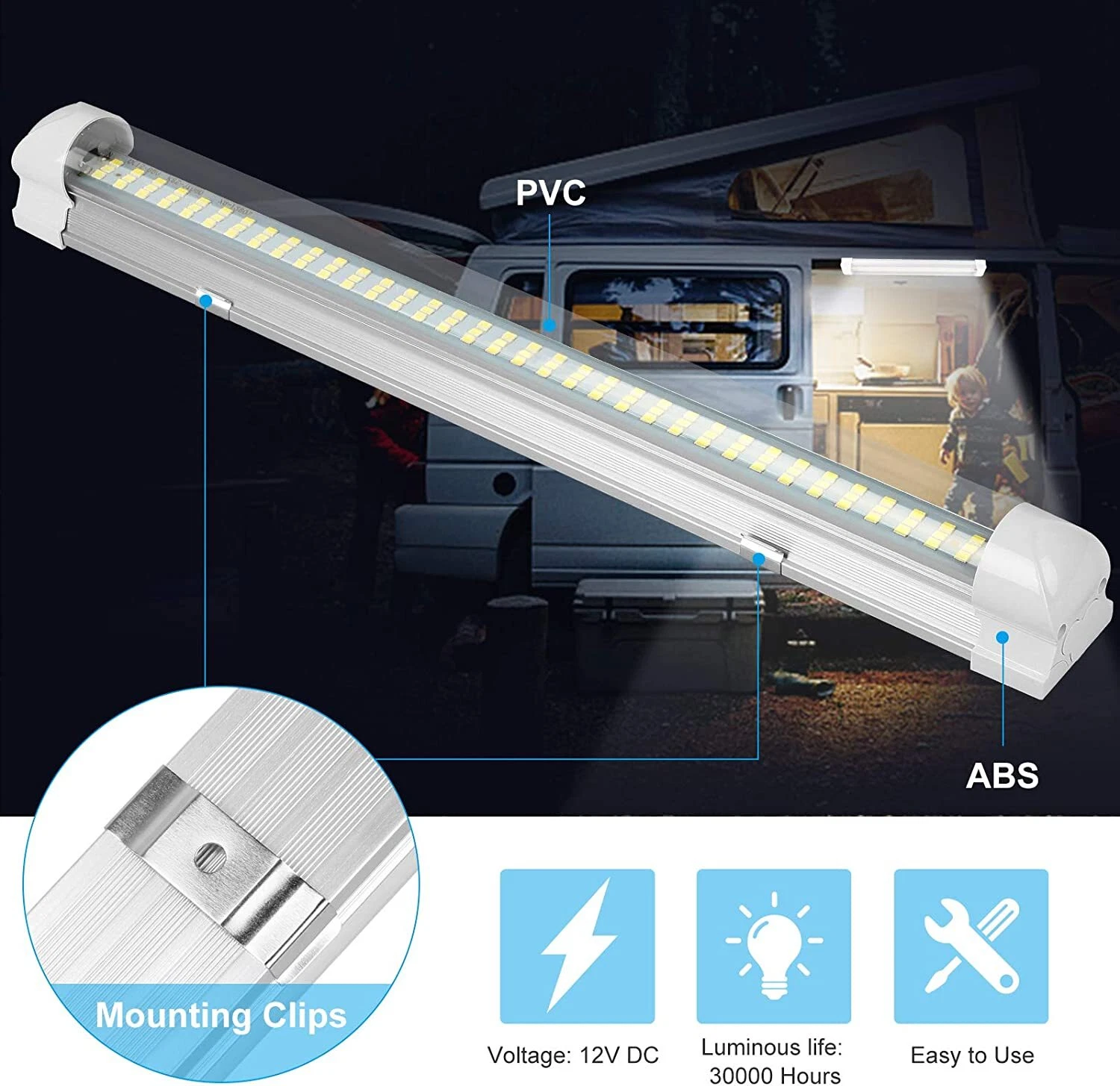 Buy 12V 108 LED Car Interior Strip Light Bar Light In UK - Shop Now!