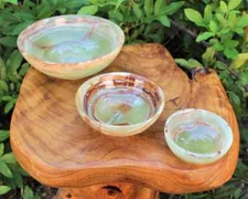 Unique Multi Green Onyx Natural Hand Carved Home Table Decor Fruit Bowls -