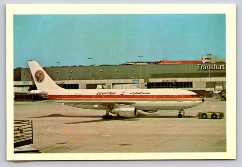 EgyptAir A300B D-AMAZ at Frankfurt Germany Egypt airlines  4x6 Postcard - Picture 1 of 2