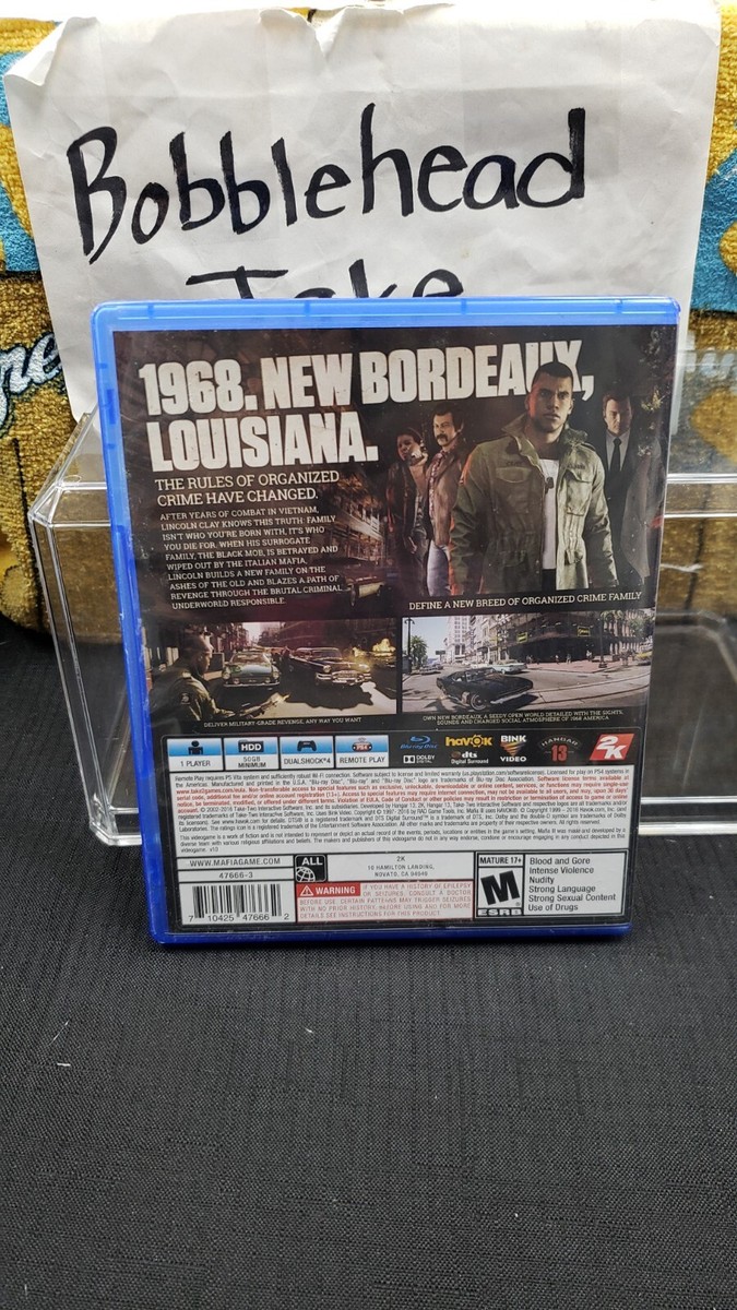 Mafia III PS4 - Complet Avec Notice Et Carte - Édition US NTSC - 2016 - Bon état