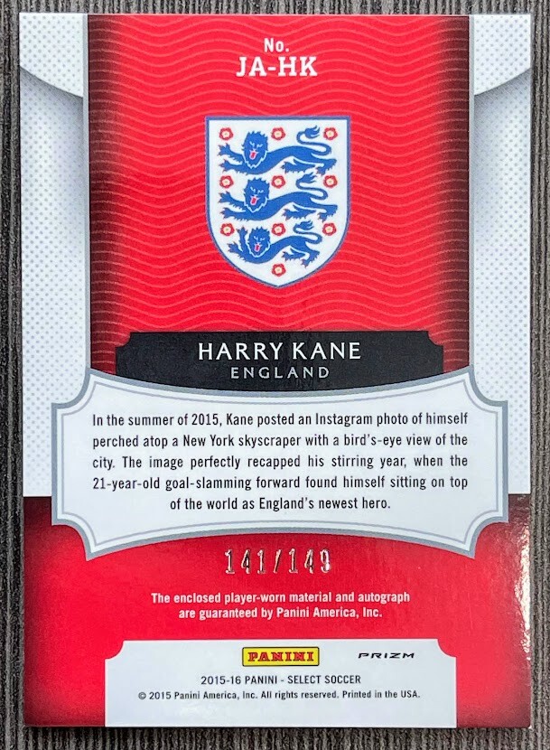 2015-16 Panini Select - Jersey Autographs Harry Kane #JA-HK