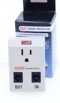 Surge Spike Protector & EMI RFI Filter, Single Outlet & Modem/DSL with Light