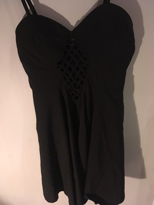 black skater dress new look