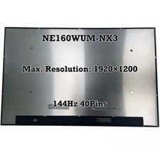 NE160WUM-NX3 16.0" WUXGA 144Hz 45 NTSC 40 Pins LED LCD Screen Panel Replacement