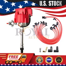 SBC Small Block Chevy 350 HEI Distributor & Plug Wires 90* Boot Kit