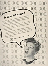 1947 Bell Telephone System Vintage Print Ad is That My Voice 
