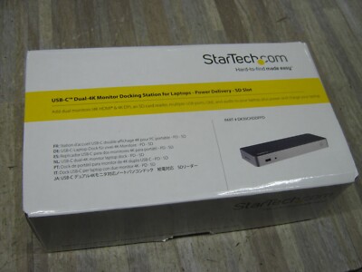 Startech USB-C Dual-4K Monitor Docking Station SD Slot DK30CHDDPPD NEW in box