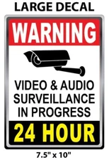 LARGE SIZE - CCTV Surveillance Security Camera Video Sticker Warning Decal Signs