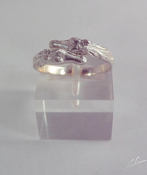 Handgefertigter Doppelkopf-Ring Aus Sterlingsilber Luce-image