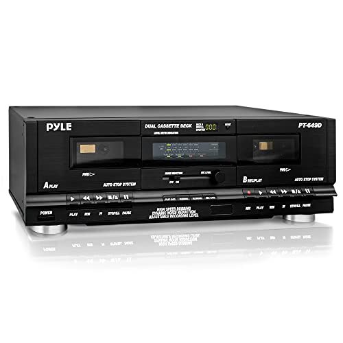 Pyle PT649D.5 Dual Stereo Cassette Deck Player System Music 