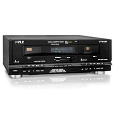 Pyle PT649D.5 Dual Stereo Cassette Deck Player System Music  Audio Recording