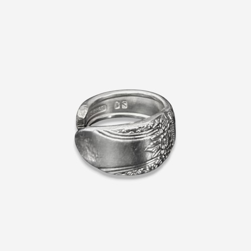 Vtg Rogers Bros Floral Spoon Ring Size 6.5 International Silver IS Thick Banded - Picture 3 of 8