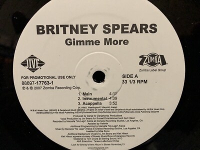 Britney Spears 12  Gimme More - VG++ Promo