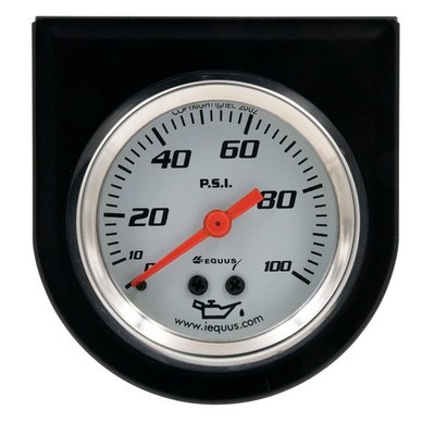 Equus E5244 GAUGE CONSOLE; OIL PRESS; 2in.; 100PSI; WHT DIAL; BLK PANEL; 5000 SE