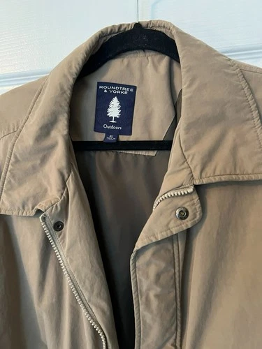 Roundtree & Yorke Outdoors Men’s XL Tan Khaki Jacket Lightweight Zip Coat image 5