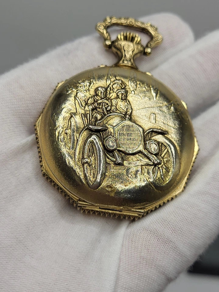 47mm [MINT] Majestime Vintage Gold-Tone 17 Jewel Swiss Made Pocket Watch - Image 3 of 4