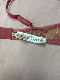 Iris Van Herpen Aubade Paris Womens Red Gold Mesh Unlined Bra Size 34B Floral