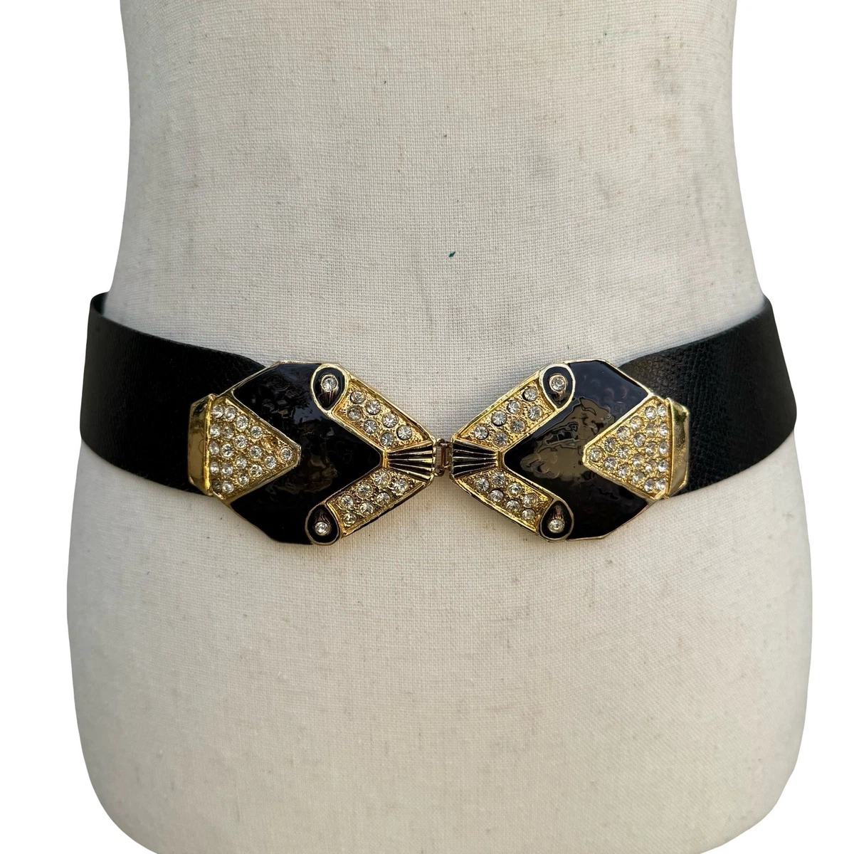 NWT Johanna Ortiz Sz L Gautama Raffia Waist Belt Black Bronze CR472 RARE $365 Hammered Leather Waist Belt - Black/Gold | Boston Proper main image 2