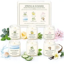 Spring Summer Scented Candles Set, Soy Candles for Home, 6 Pack Candle Gift S...