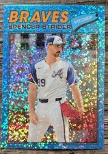 2026 Topps Heritage #41 Spencer Strider Light Blue Sparkle - Atlanta Braves