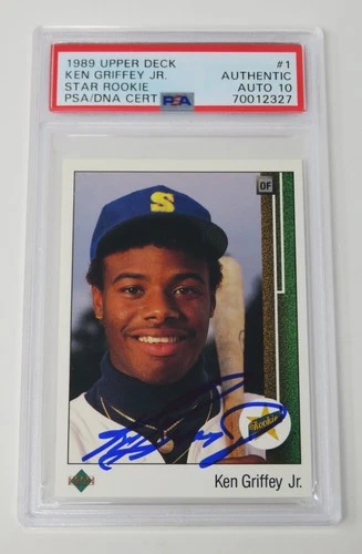Ken Griffey Jr. HOF Signed Autograph 1989 Upper Deck Rookie Card # 1 PSA 10 Auto