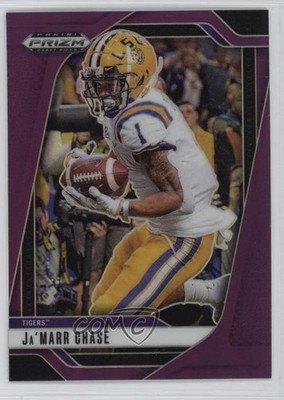 2025 Panini Prizm Draft Picks Purple Prizm 14/99 Ja'Marr Chase #180 1h1