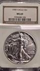 1989 $1 American Silver Eagle Dollar NGC MS69