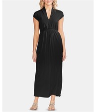 Vince Camuto Womens Tie-Waist Shirt Dress, black, XL