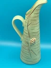 VINTAGE HULL POTTERY EWER - VASE / CAPRI / SAGE GREEN & GOLD / PINECONE