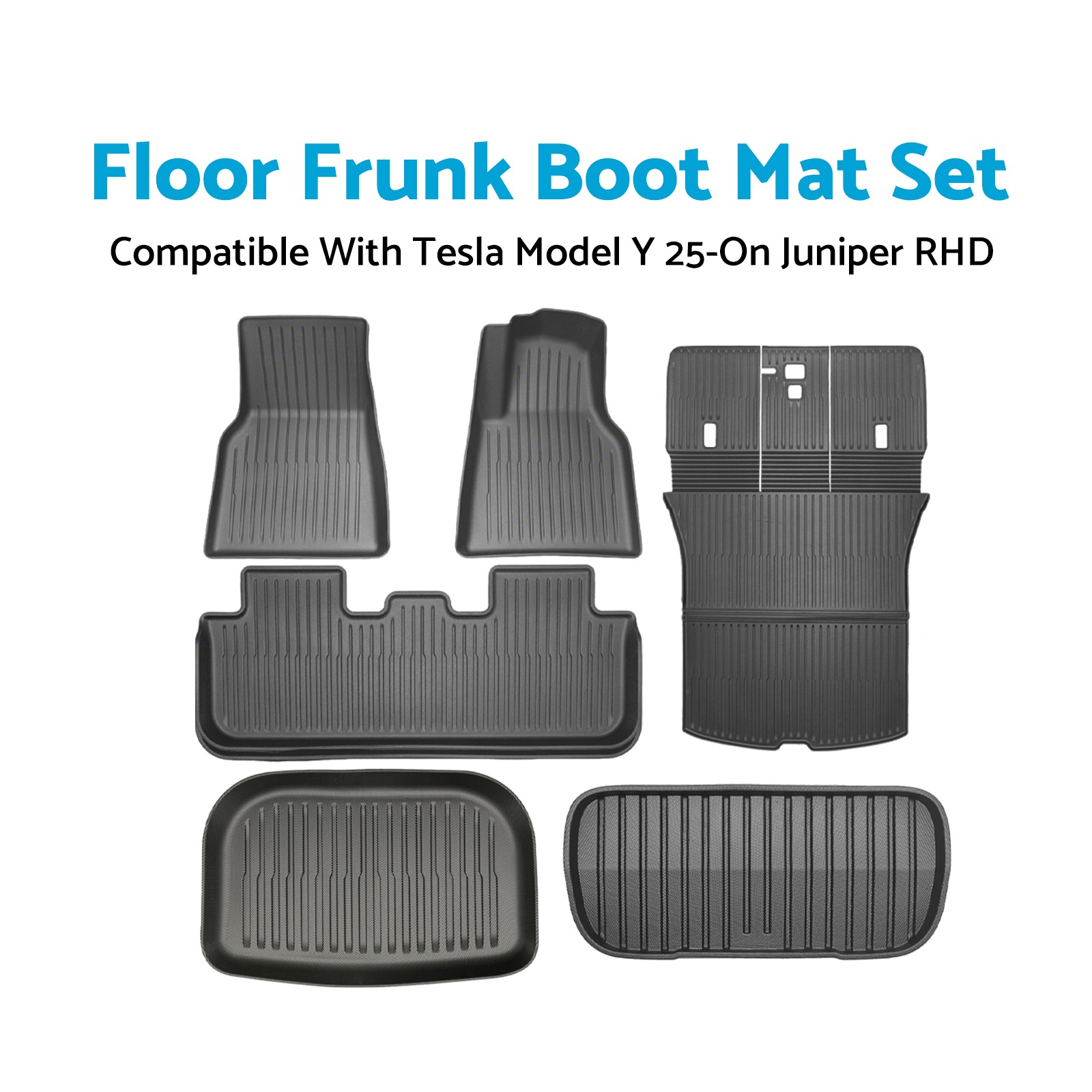 Floor Frunk Toolbox Boot Mat Set Suitable For Tesla Model Y 2025-On Juniper RHD