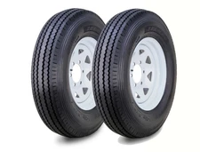 2 ZEEMAX Trailer Tire Assembly ST205/90D15 10-Ply White Spoke Rim 6 Lug on 5.5"