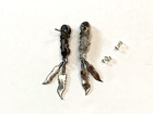 925 Sterling VTG Navajo Rita & Mike Begay Turquoise Feather Earrings 3” — photo 7
