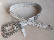 Blazin Roxx Western Bling Belt Silver w/ Rhinestones Cowgirl Fancy Flashy Sz S