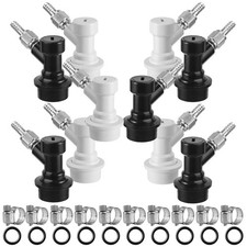 5 Pairs Corny 5 Ball Lock Quick Disconnect Set, White Black Silver