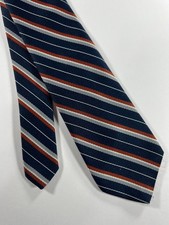 Boys Clip-On Tie Navy Blue Striped Pre-Tied Youth Dress Tie School Formal