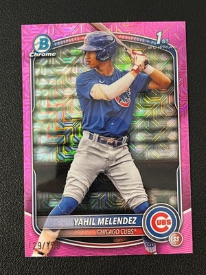 Yahil Melendez 2025 Bowman Chrome 1st Fuchsia MOJO /199 Cubs