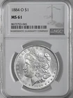 1884-O  $1  MORGAN SILVER DOLLAR  "NEW ORLEANS"  NGC MS61  #8672753-045