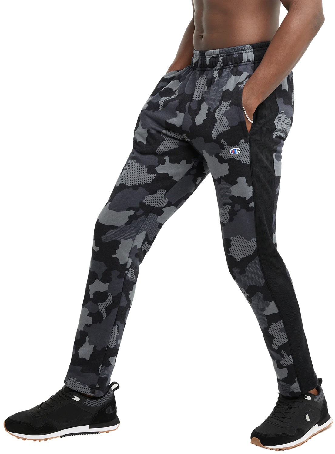 Мужские спортивные брюки Champion Mens Urban Pursuits из флиса в мелкую сетку камуфляжного цвета нейтрального черного цвета 6390₽