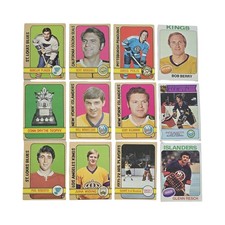 Lot Of 12  1970s Topps hockey cards Glen Resch Rick Martin And More 